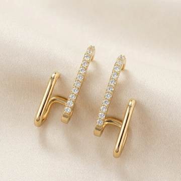 Sienna Double Crystal Huggie Earrings