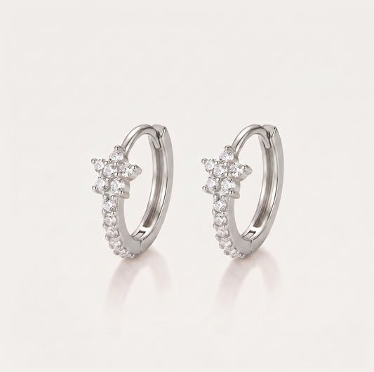 Radiant Cross Hoop Earrings