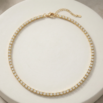 Gold Tennis Necklace – Luxe Edition