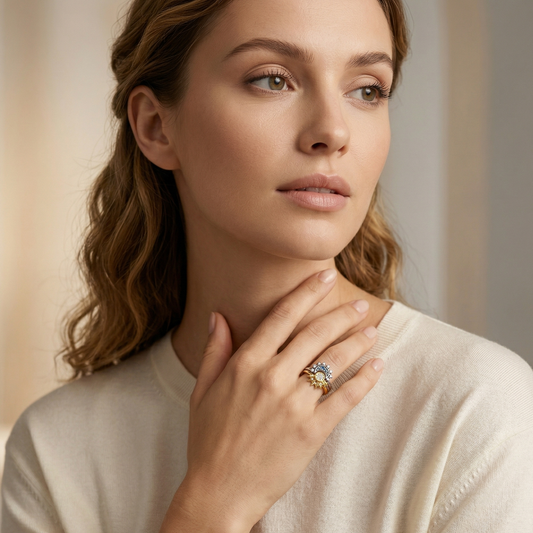 Solara Moon Gold Ring