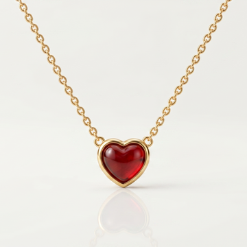 Eternal Ruby Heart Pendant Necklace