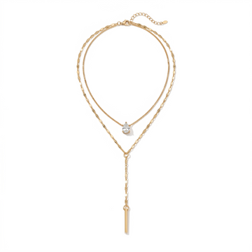 Celeste Crystal Drop Lariat Necklace