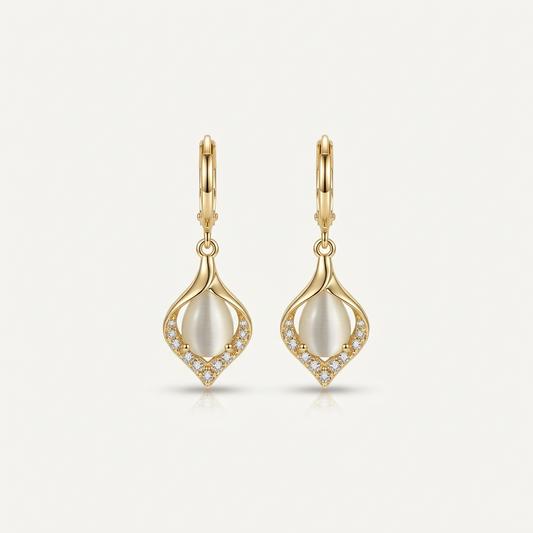 Emerald Glow Crystal Drop Earrings