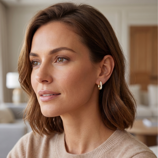 Aurelle Crystal Hoop Earrings
