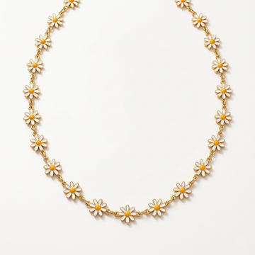 Daisy Flower Gold Chain Necklace