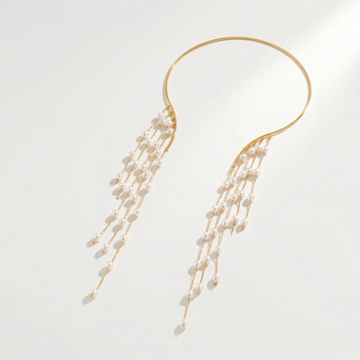 Luxe Pearl Cascade Gold Necklace