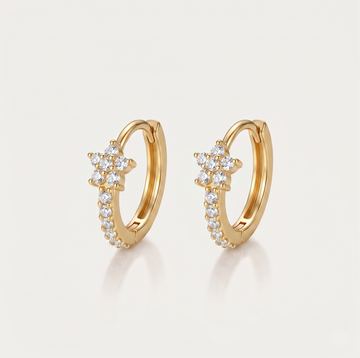 Radiant Cross Hoop Earrings