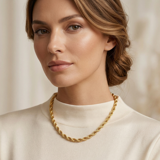 Gold Rope Chain Necklace
