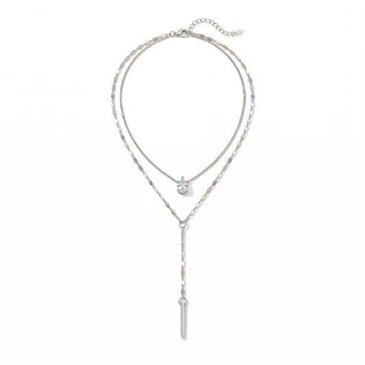 Celeste Crystal Drop Lariat Necklace
