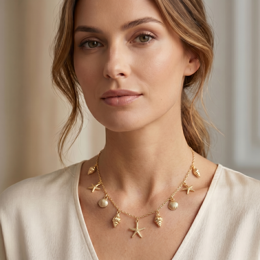 Golden Tide Charm Necklace