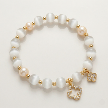 Aurora Pearl Zirconia Gold Bracelet