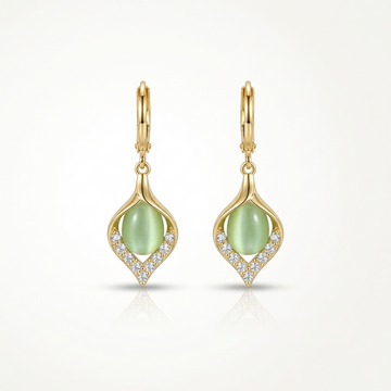Emerald Glow Crystal Drop Earrings