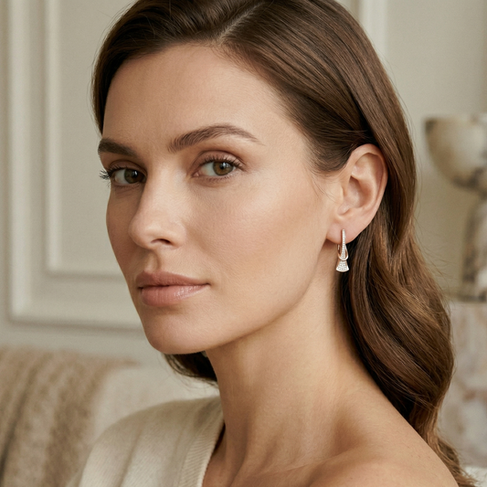 Aurelia Zirconia Gold Drop Earrings