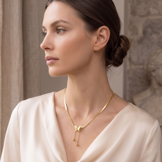 Aurora Butterfly Lariat Necklace