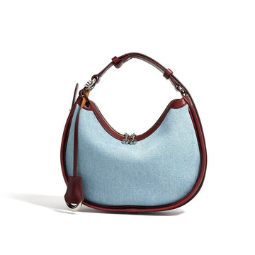Monique Denim Crescent Bag