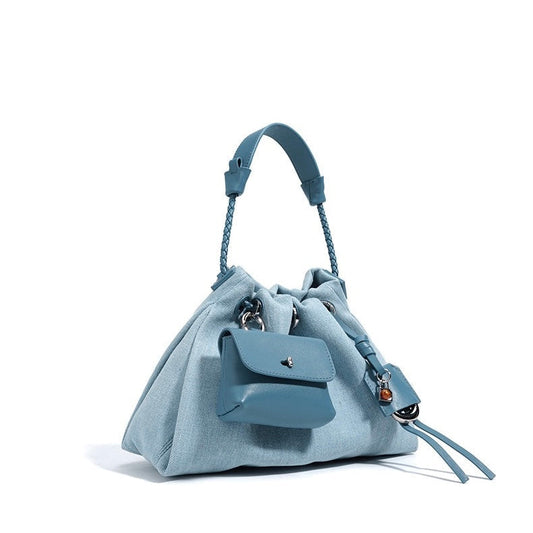 Denim Drawstring Bag