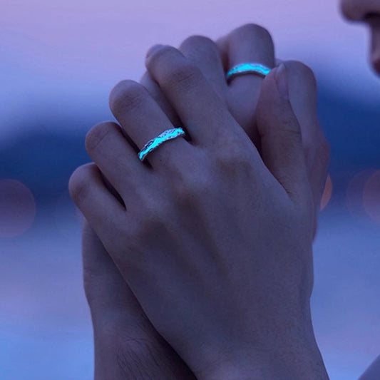 Moonlit Wave Glow Ring