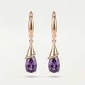 Amethyst Zirconia Gold Drop Earrings - Orlumea