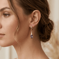Amethyst Zirconia Gold Drop Earrings - Orlumea
