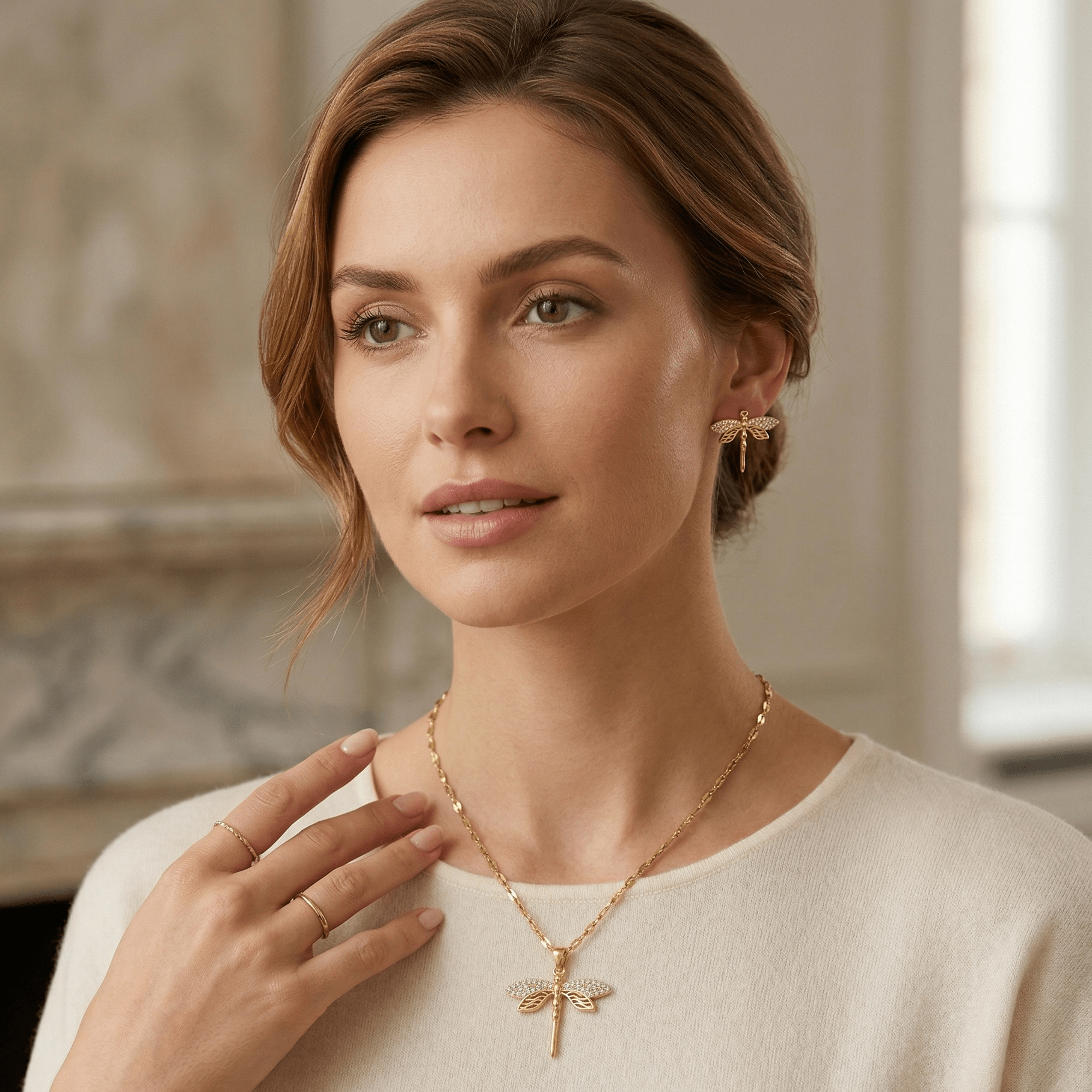 Aurelia Dragonfly Necklace - Orlumea