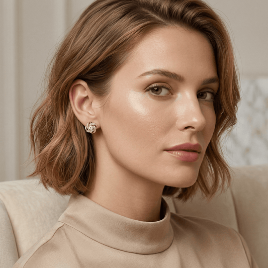 Aurelia Knot Zirconia Earrings - Orlumea