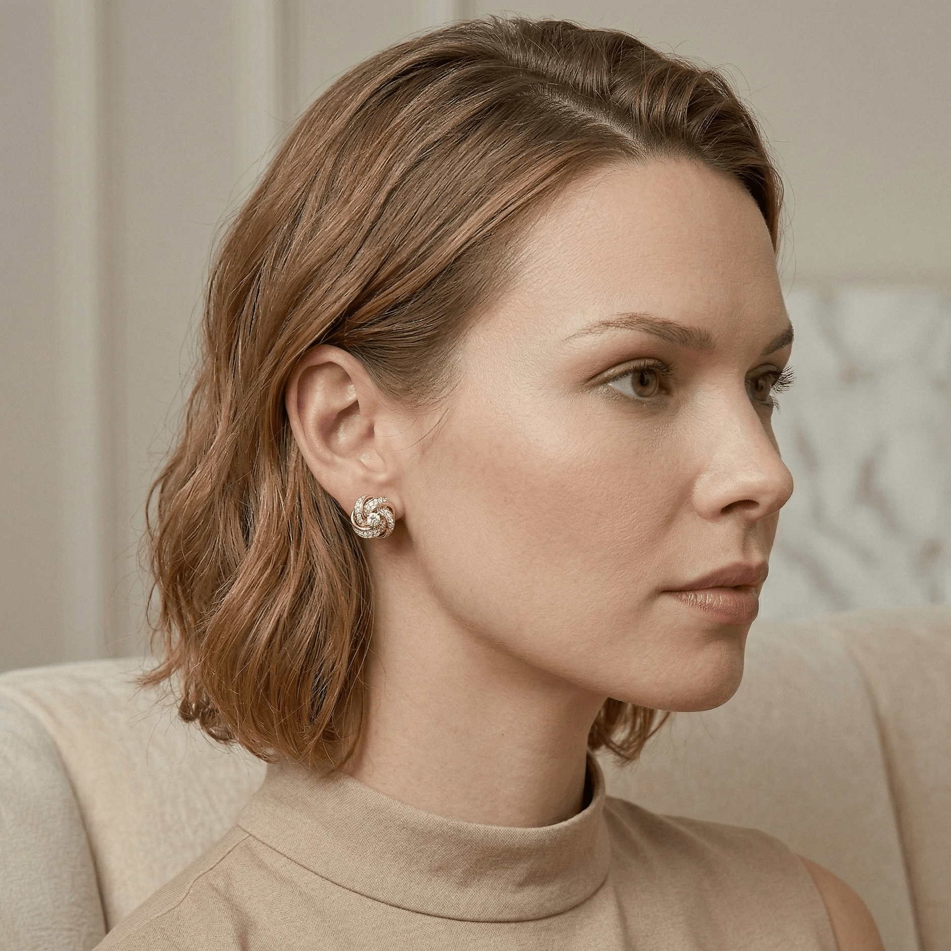 Aurelia Knot Zirconia Earrings - Orlumea