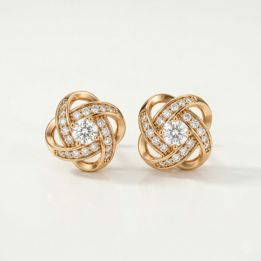 Aurelia Knot Zirconia Earrings - Orlumea