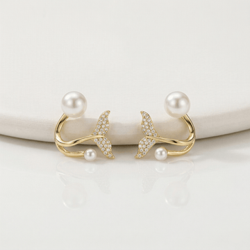 Aurelia Pearl Mermaid Earrings - Orlumea