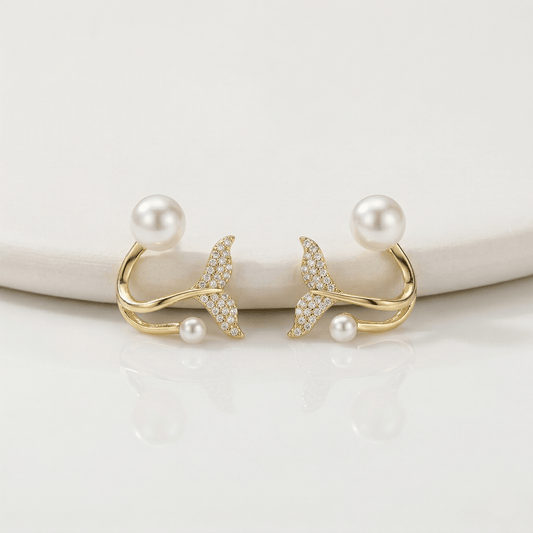 Aurelia Pearl Mermaid Earrings - Orlumea