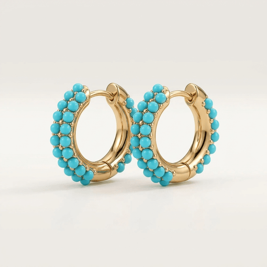 Aurelia Turquoise Luxe Hoops - Orlumea