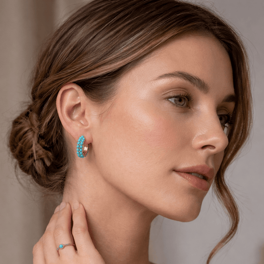 Aurelia Turquoise Luxe Hoops - Orlumea