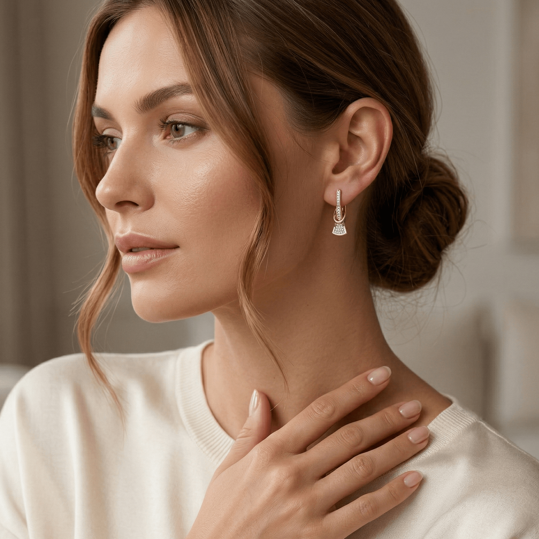 Aurelia Zirconia Gold Drop Earrings - Orlumea