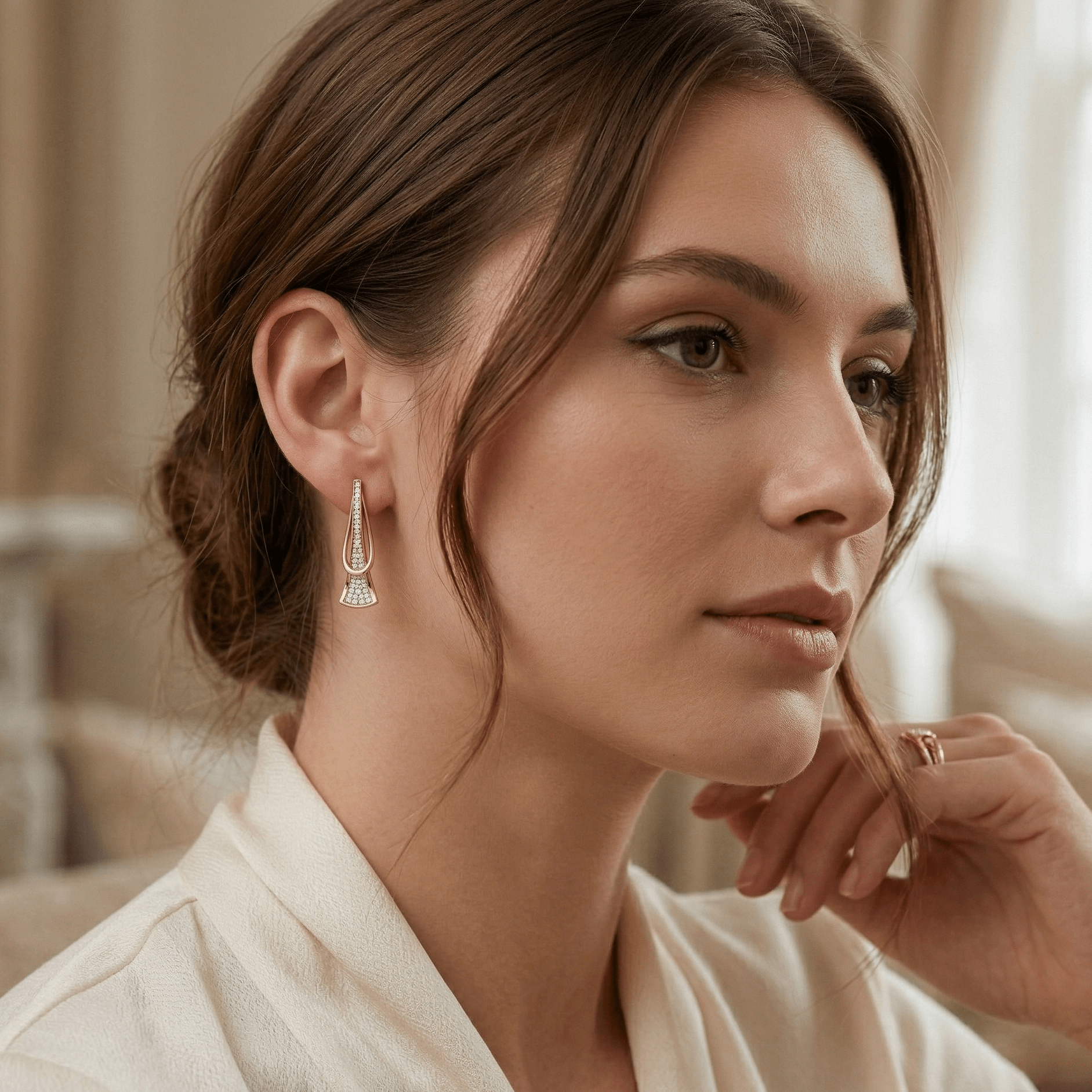 Aurelia Zirconia Gold Drop Earrings - Orlumea