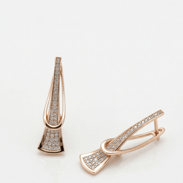 Aurelia Zirconia Gold Drop Earrings - Orlumea