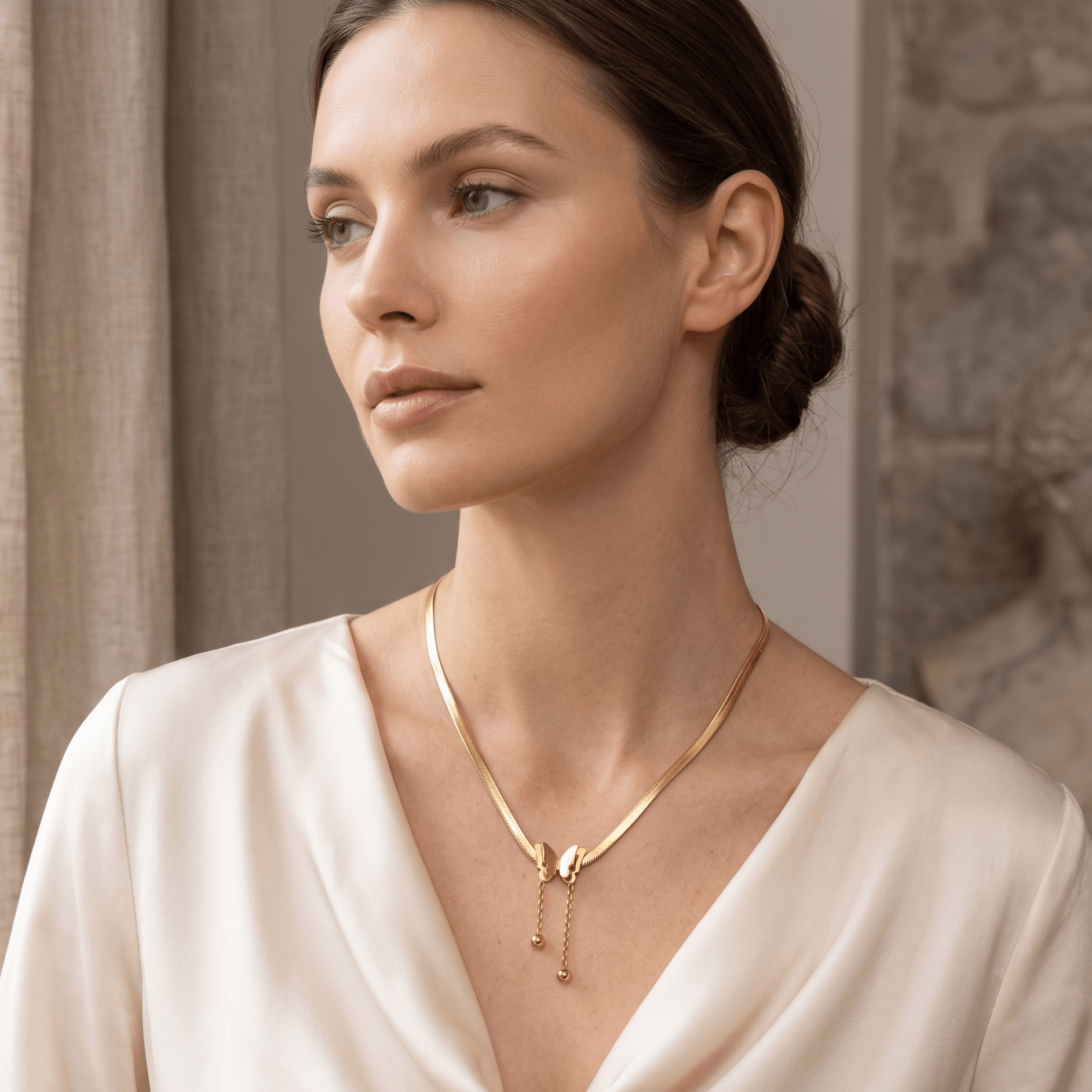 Aurora Butterfly Lariat Necklace - Orlumea