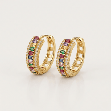 Aurora Crystal Hoop Earrings - Orlumea