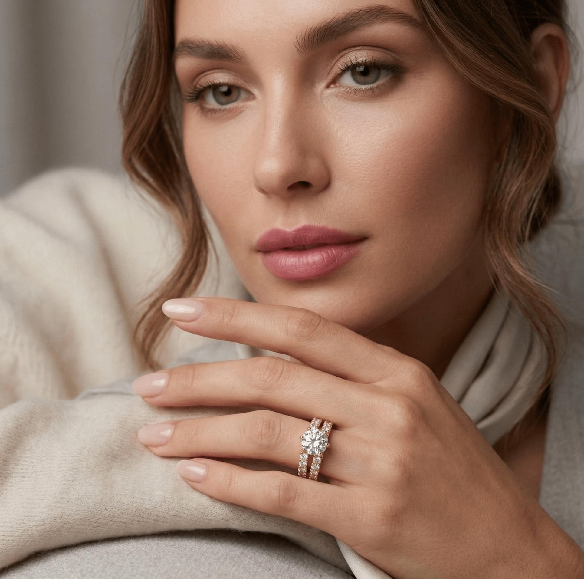 Aurora Lux Zirconia Bridal Ring Set - Orlumea