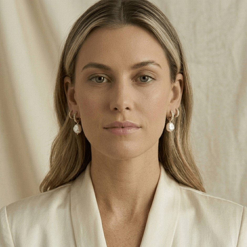 Aurora Pearl Hoop Earrings - Orlumea