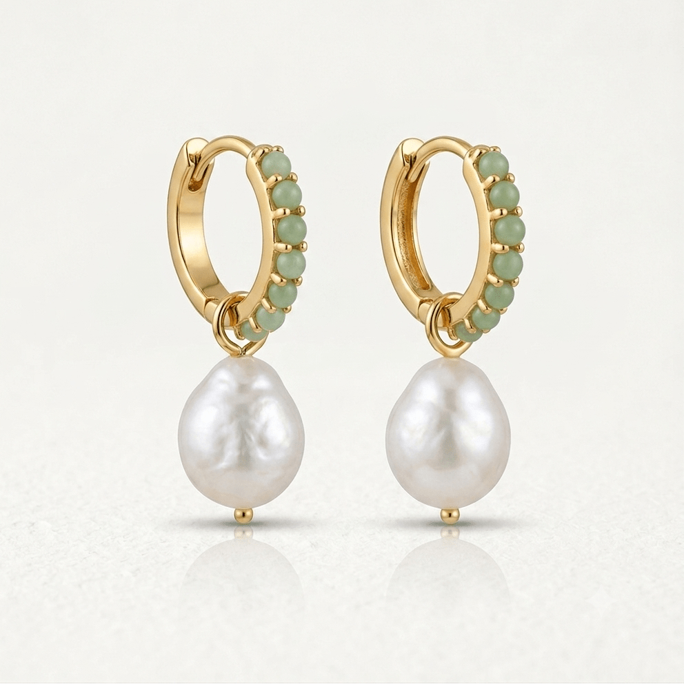 Aurora Pearl Hoop Earrings - Orlumea