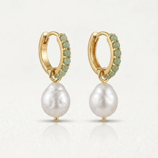 Aurora Pearl Hoop Earrings - Orlumea