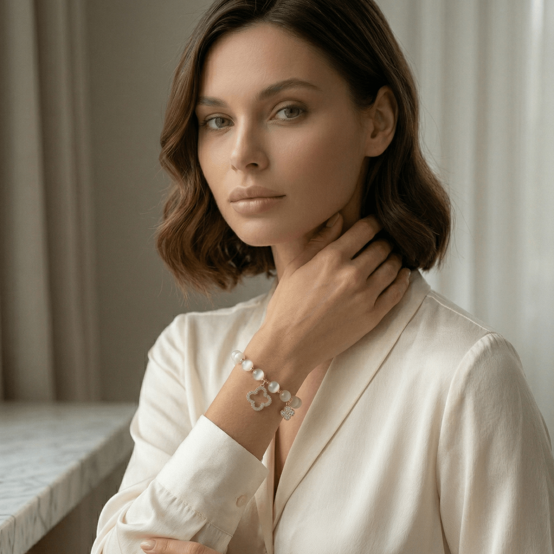 Aurora Pearl Zirconia Gold Bracelet - Orlumea