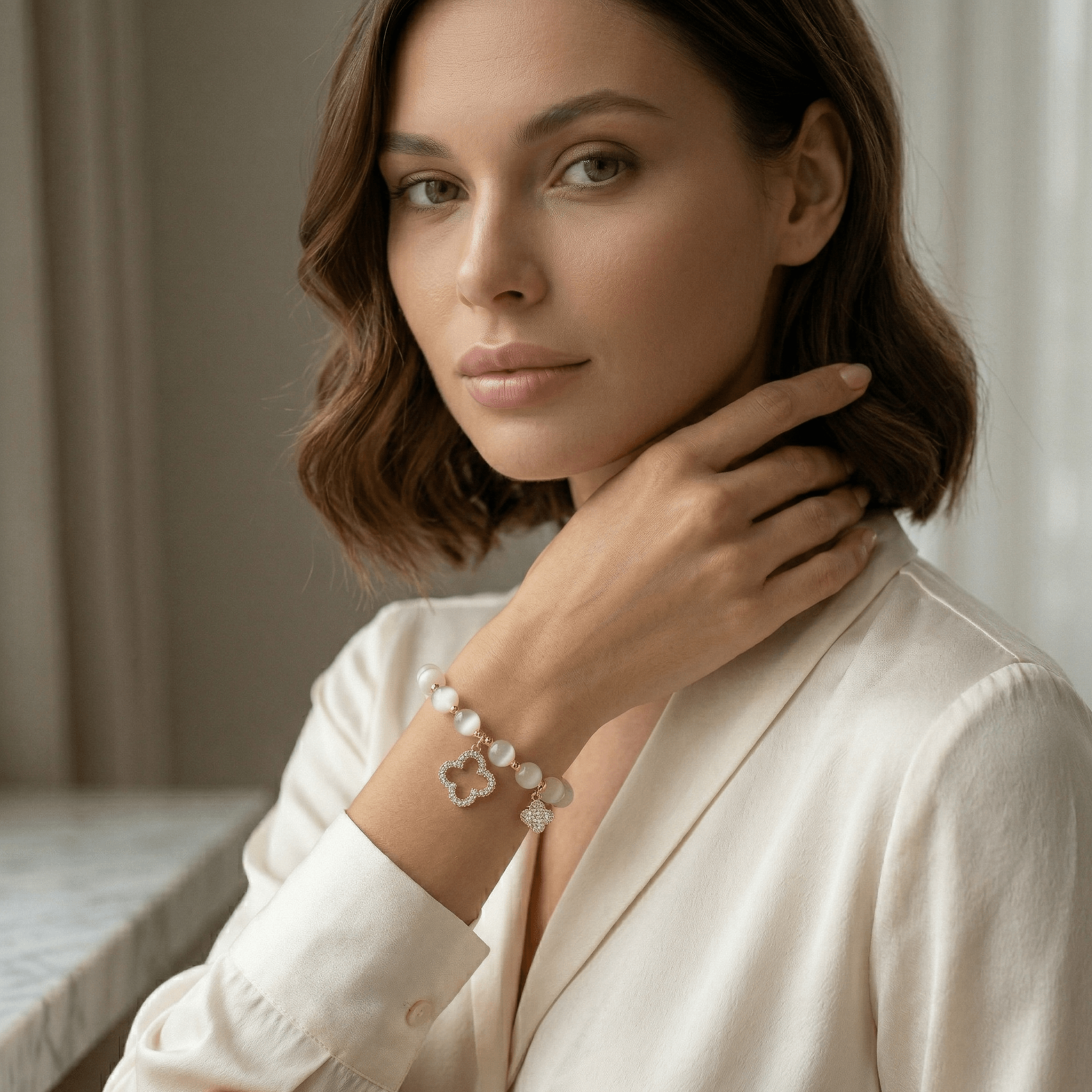 Aurora Pearl Zirconia Gold Bracelet - Orlumea