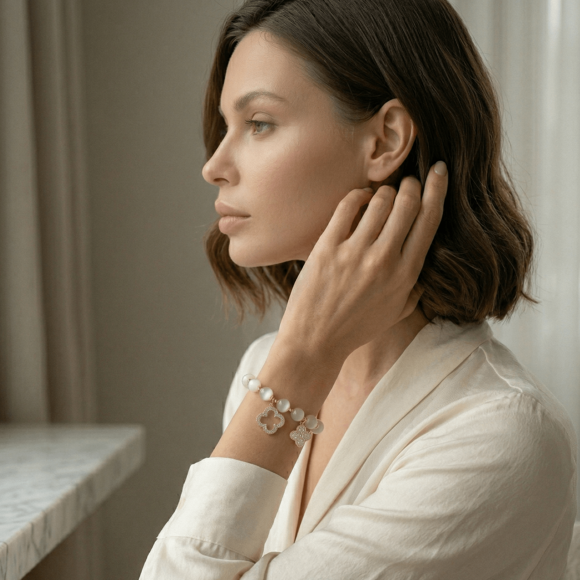 Aurora Pearl Zirconia Gold Bracelet - Orlumea