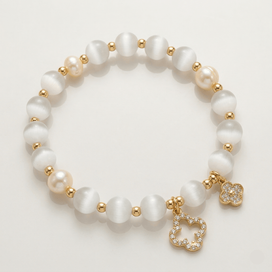 Aurora Pearl Zirconia Gold Bracelet - Orlumea