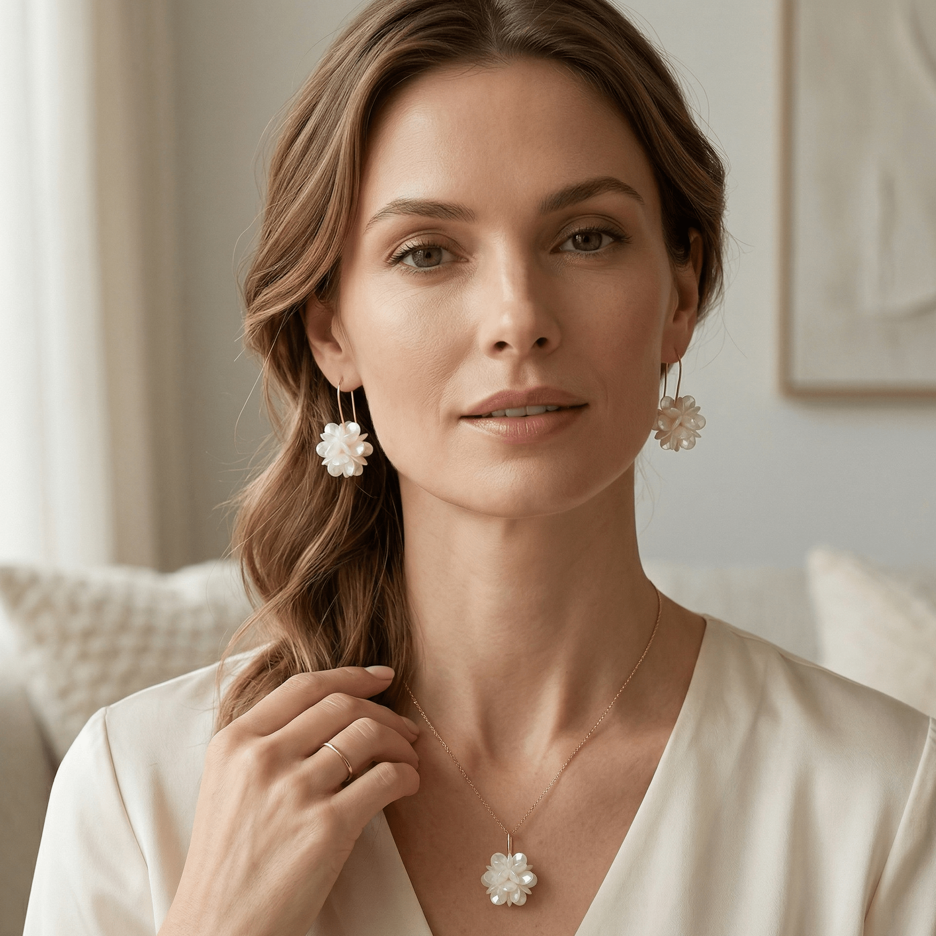 Blossom Pearl Drop Earrings - Orlumea
