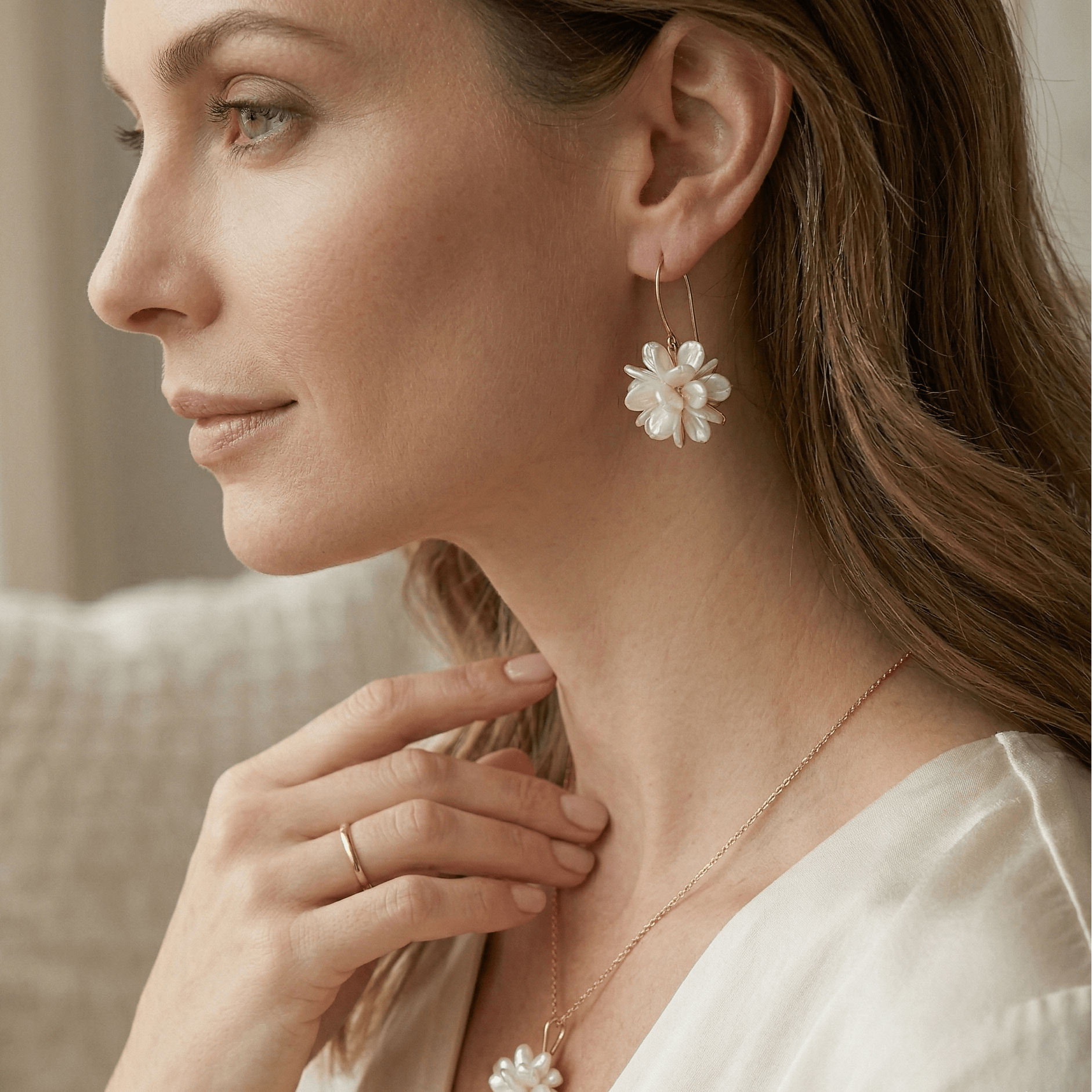 Blossom Pearl Drop Earrings - Orlumea