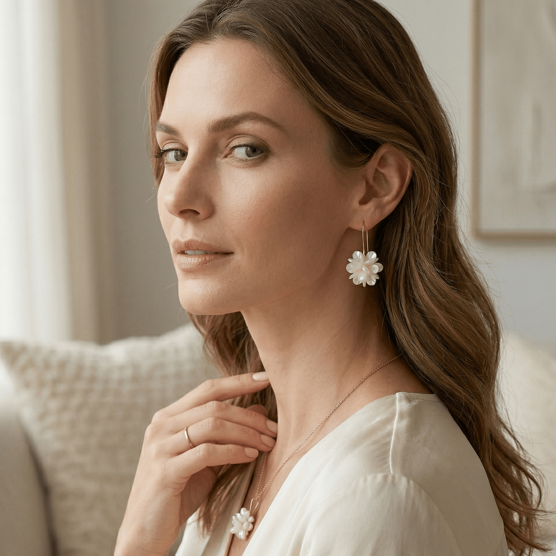 Blossom Pearl Drop Earrings - Orlumea