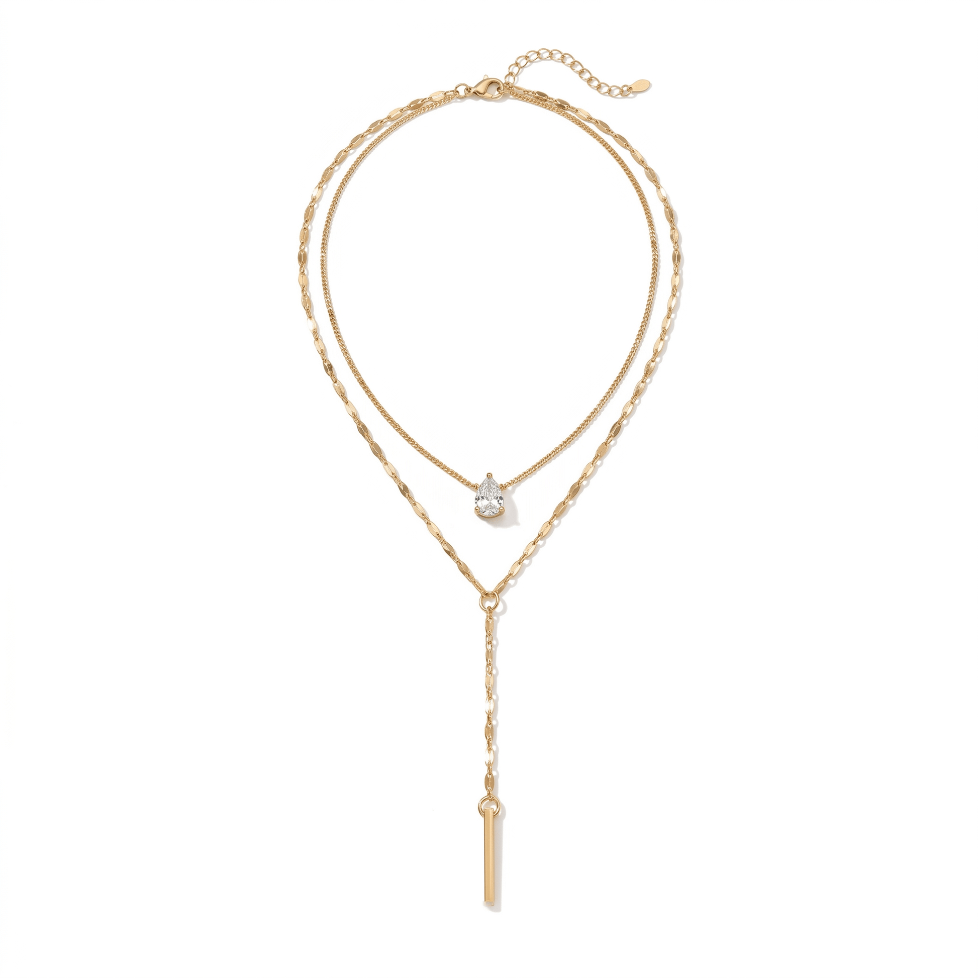 Celeste Crystal Drop Lariat Necklace - Orlumea