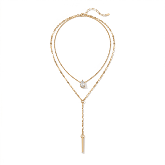 Celeste Crystal Drop Lariat Necklace - Orlumea