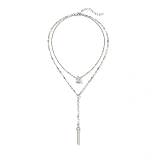 Celeste Crystal Drop Lariat Necklace - Orlumea
